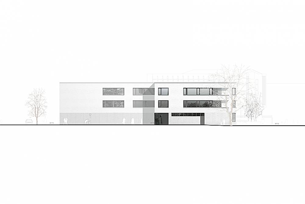 Zentrumsplanung MöhlinNordfassade Wohngebäude