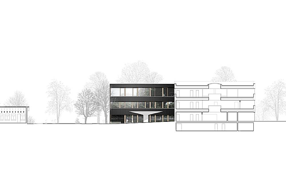 Volksschule Marzili, BernSchnitt Nord–Süd